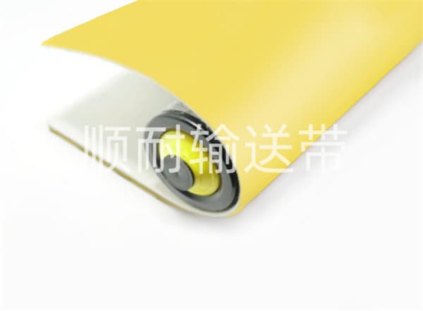 黄色锂电池输送带｜顺耐输送带电子行业定制款