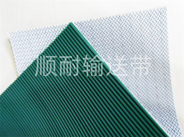 绿色细直条纹输送带｜顺耐输送带机械行业定制款