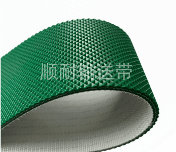 绿色钻纹输送带｜顺耐输送带物流行业定制款