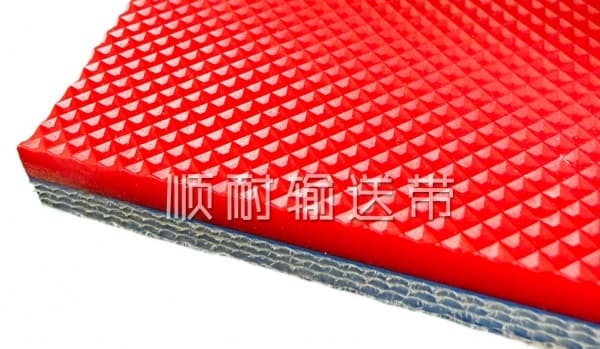 加红胶耐磨石材输送带|顺耐输送带石材行业定制款