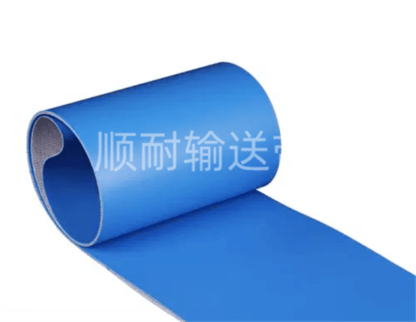蓝色PU食品级输送带|顺耐输送带食品行业定制款